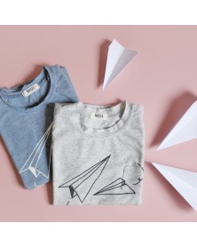 Mui Grey Paper Plane Tank Top