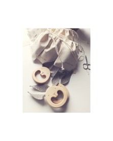 Organic Wooden Grey Bunny Teether 