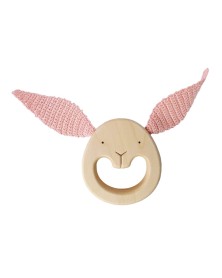 Organic Wooden Pink Bunny Teether