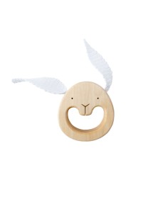 Organic Wooden White Bunny Teether