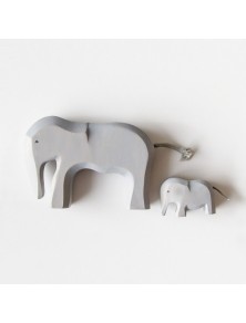 Wooden Elephant Set