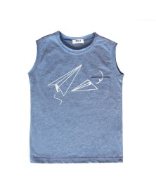 Mui Blue Paper Plane Tank Top