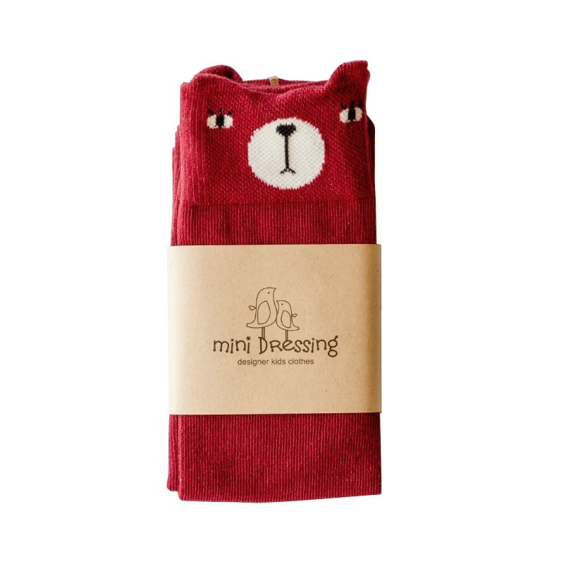 Mini Dressing Red Bear Socks