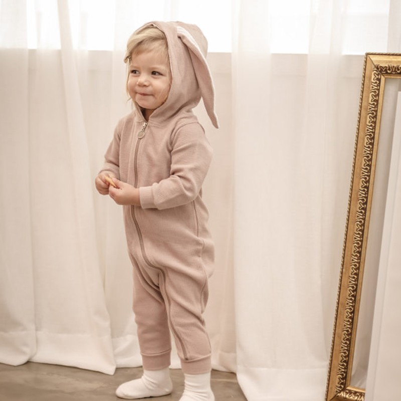 BUNNY GABARDINE JUMPSUIT WITH BAG - PINK main image 0