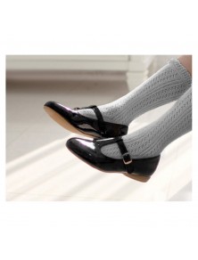 BS. Double Lace Grey Knee Socks