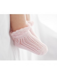 Baby Pastel Pink Openwork Ankle Socks