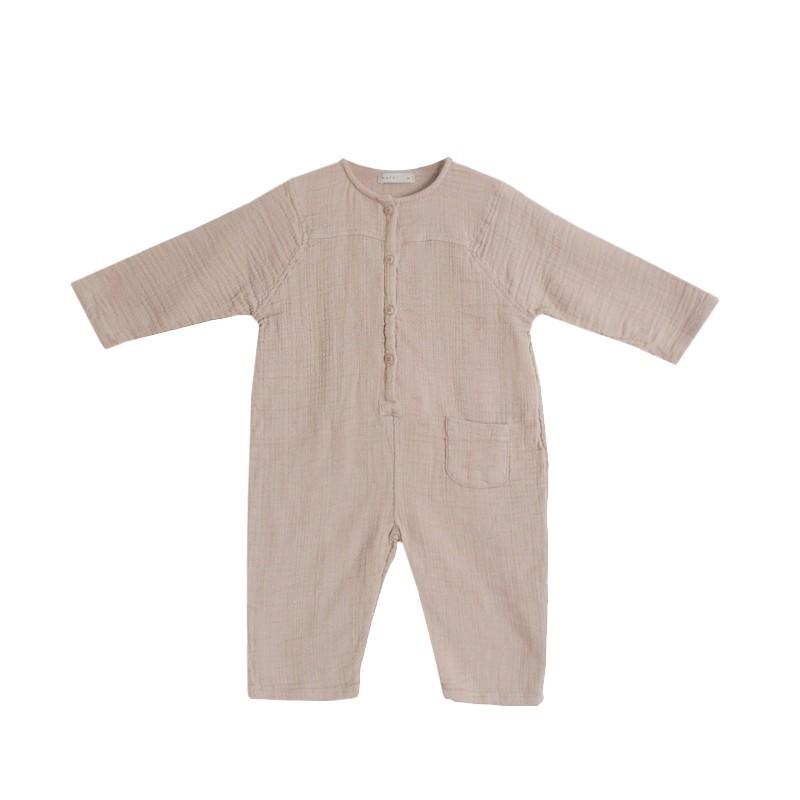 Marvi Cotton Gauze Jumpsuit - Blush Beige