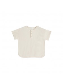 Buttoned Short Sleeves T- shirt - Ivory