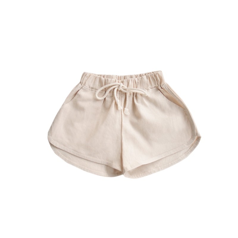 Vintage Sporty Linen Shorts - Cream