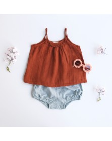 Amber Cotton Gauze Top - Caramel