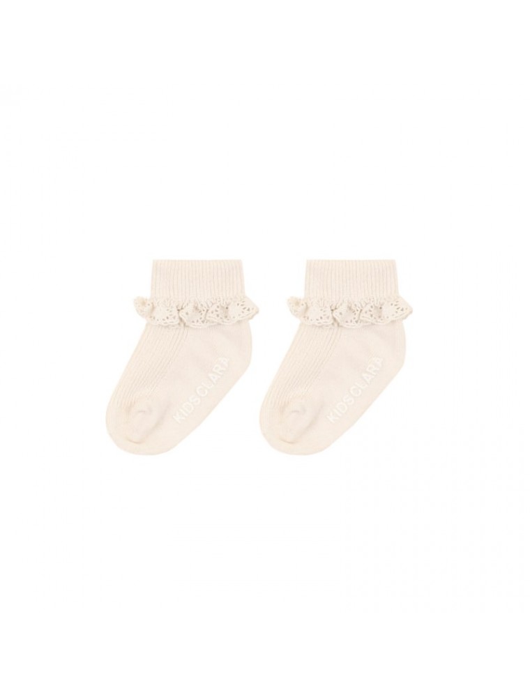 Baby Ruffle Lace Ankle Socks - Cream
