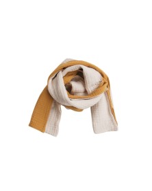 Kids Bicolour Cotton Gauze Scarf - Mustard