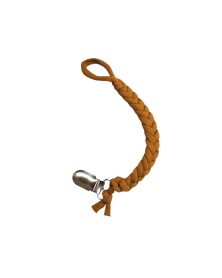 Braided Pacifier Clip - Mustard Cotton