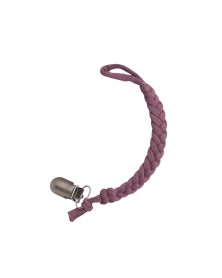 Braided Pacifier Clip - Plum Cotton