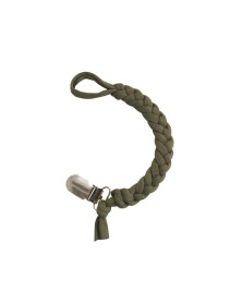 Braided Pacifier Clip - Kakhi Cotton