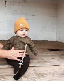 Braided Pacifier Clip - Silver Cotton