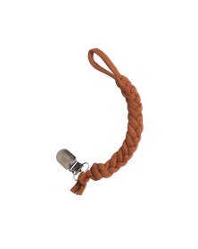 Braided Pacifier Clip - Rust Cotton