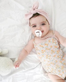 Braided Pacifier Clip - Blush Pink Cotton