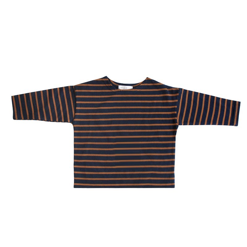 Breton Stripe Top - Navy & Rust