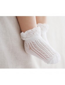 Baby White Openwork Ankle Socks
