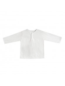 Buttoned Long Sleeves T- shirt - White