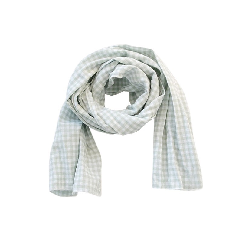 Kids Gingham Scarf - Sage