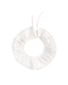 Detachable Ruffled Collar - White Eyelet Lace
