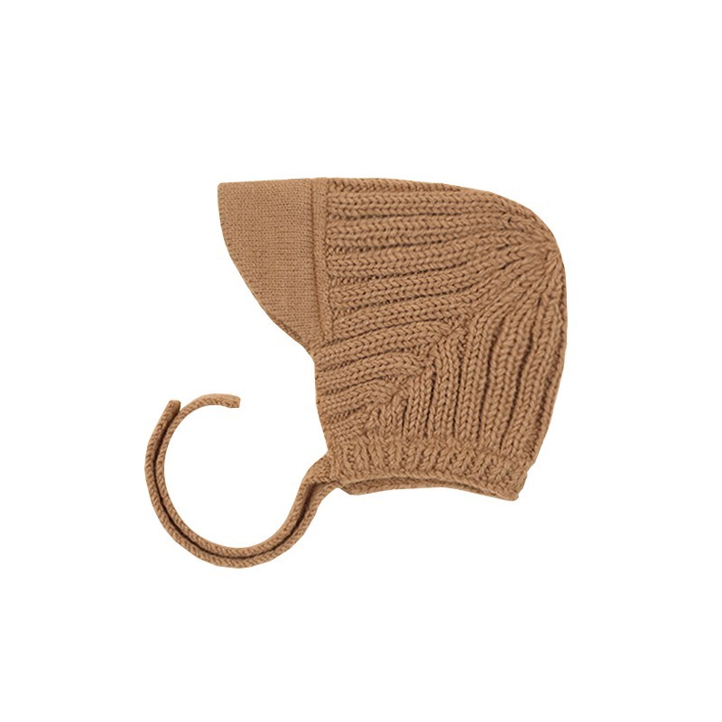 Kids Knitted Visor Hat - Camel