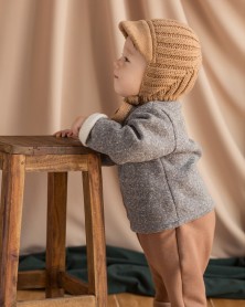 Kids Knitted Visor Hat - Camel