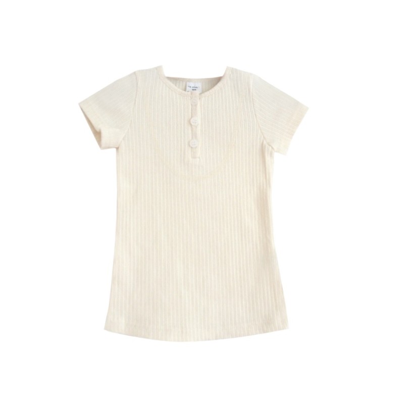 Baby Ribbed Basic Tee - Cream