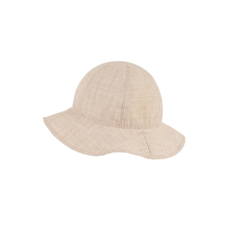 Baby Gingham Reversible Hat - Beige