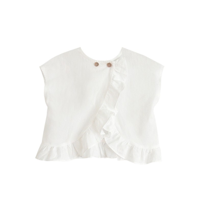 Luna Ruffle Top - White 