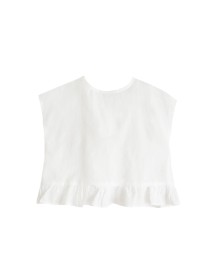 Luna Ruffle Top - White 