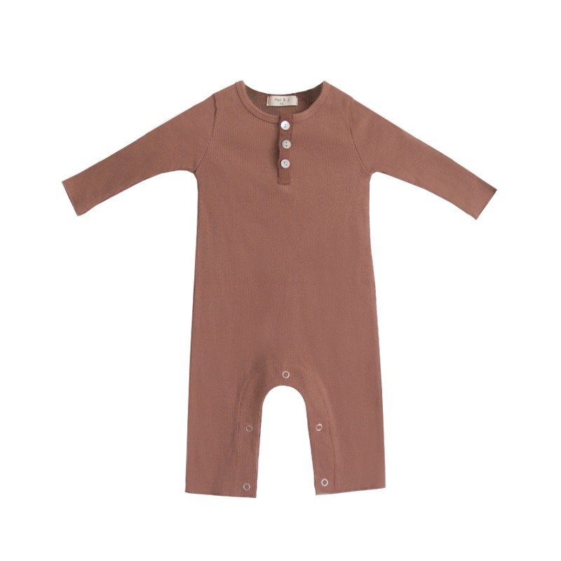 Ribbed Baby jumpsuit - Chesnut