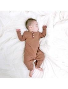 Ribbed Baby jumpsuit - Chesnut