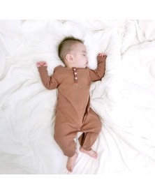 Ribbed Baby jumpsuit - Chesnut
