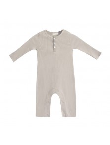 Ribbed Baby jumpsuit - Pearl Grey