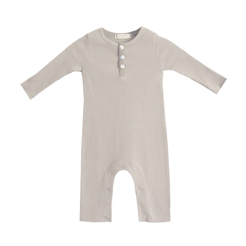 Ribbed Baby jumpsuit - Pearl Grey