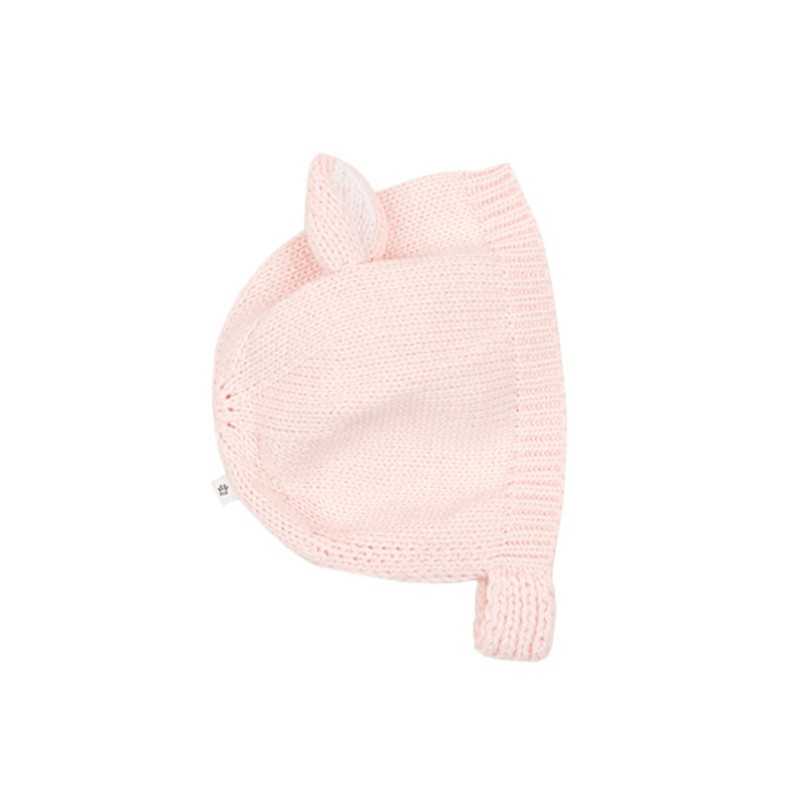 Baby Knitted Dear Bonnet - Ballet Pink 