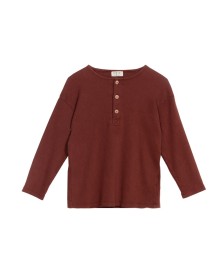 Play Up Organic Ribbed T-shirt - Burgundy