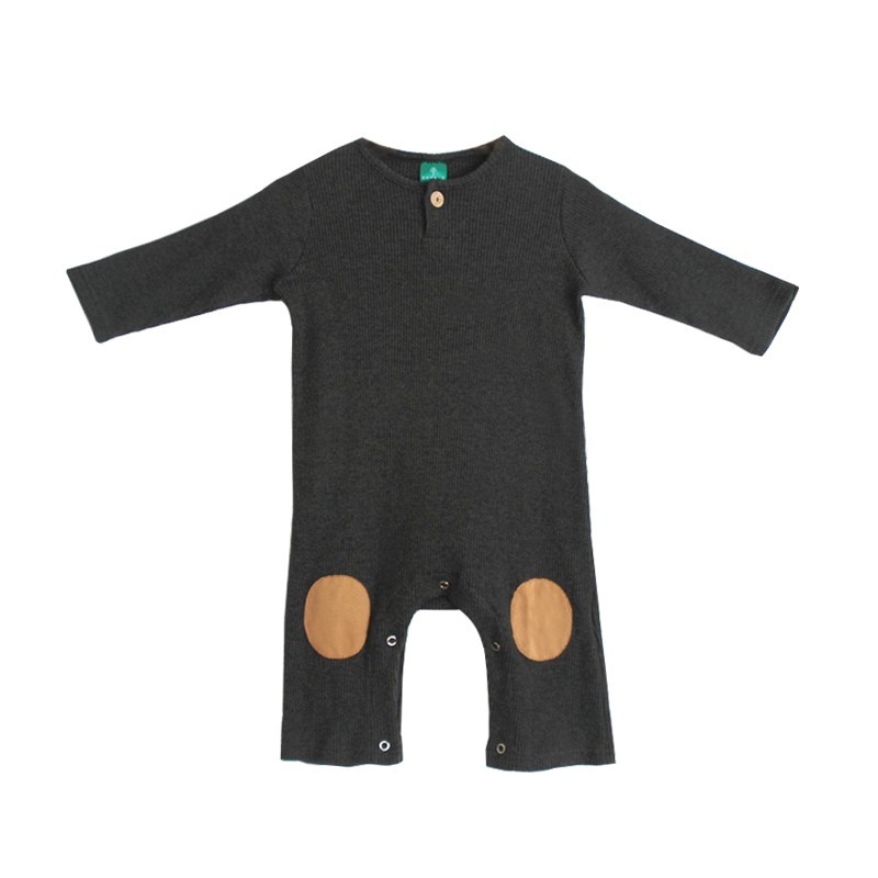 Patch Baby Jumpsuit - Charcoal