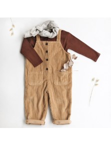 Chunky Cord Overalls - Camel