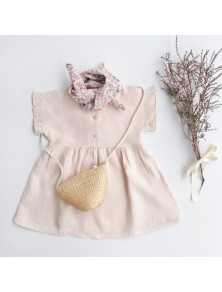 Play Up Baby Linen Dress - Blush Pink 