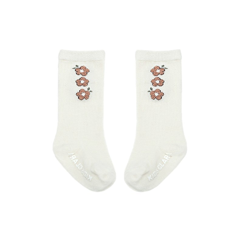 Baby Flowers Knee High Socks -  Ivory