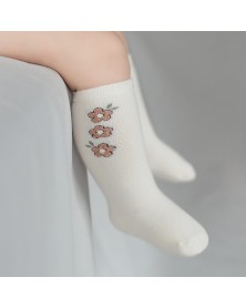 Baby Flowers Knee High Socks -  Ivory