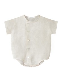 Gaston Linen Baby Romper - Natural