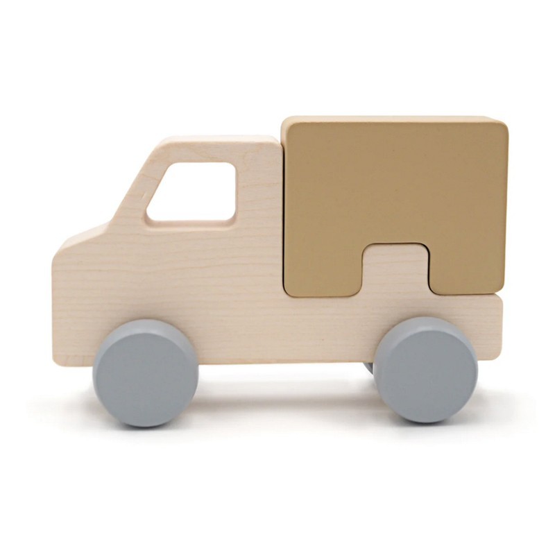 Briki Wooden Push Along Truck - Sand