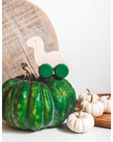Briki Wooden Push Along Dinosaur - Green