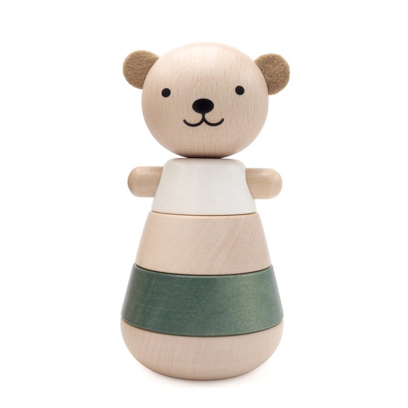 Briki Wooden Stacking Bear- Green