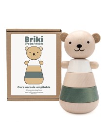 Briki Wooden Stacking Bear- Green